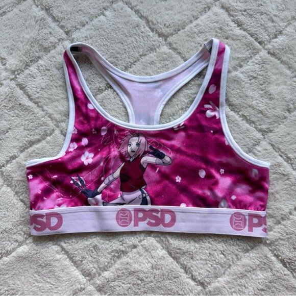 PSD | Womens Naruto Sakura Impact Sports Bra Pink | Size Large - Picture 2 of 8